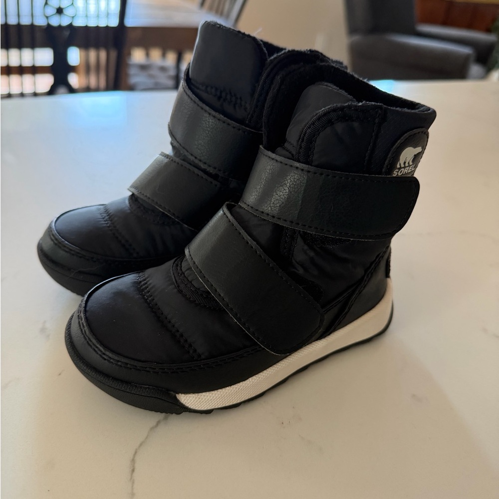 Sorel Kids' Black Boots with White Accents